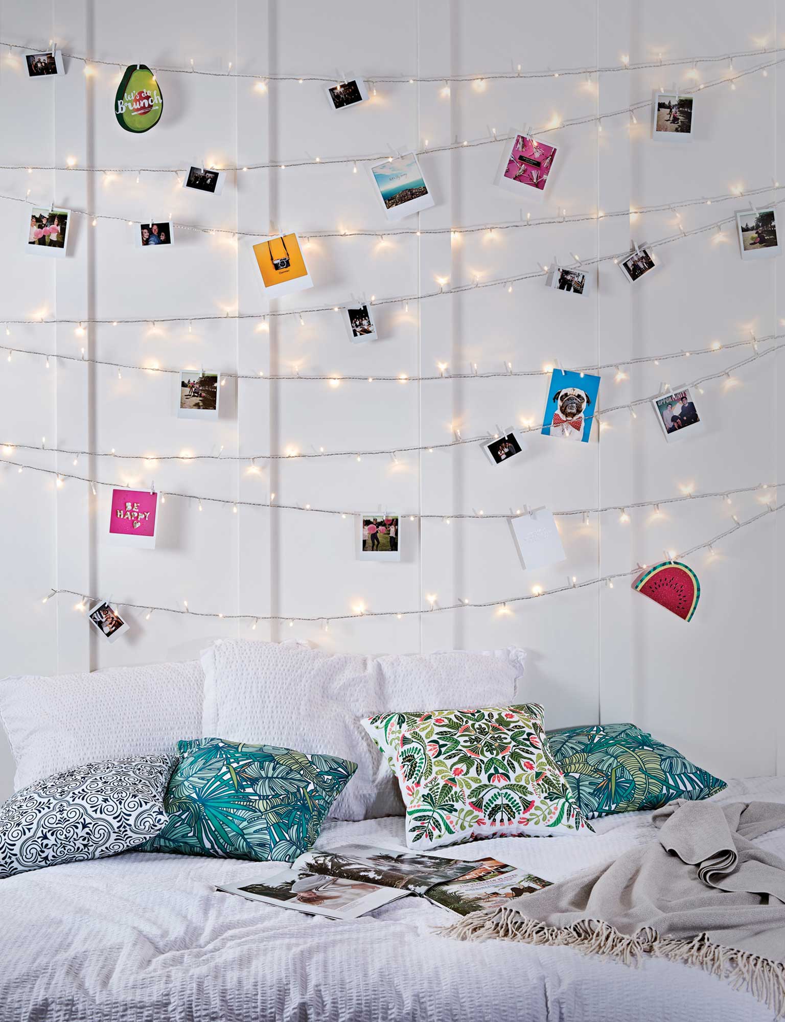 Pin your favorite photos to fairy lights