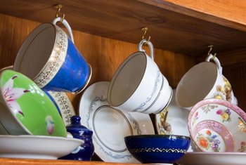 Install hooks under the cabinet to hold mugs