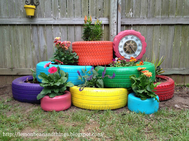 Cool Planters Made from Recycled Tires