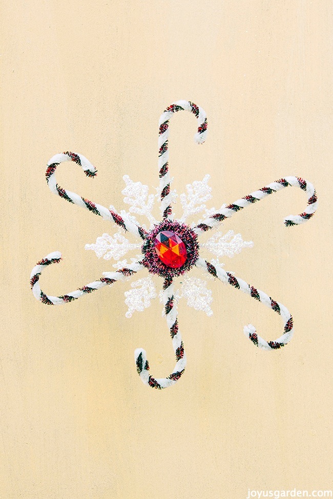 A Candy Cane Snowflake Ornament