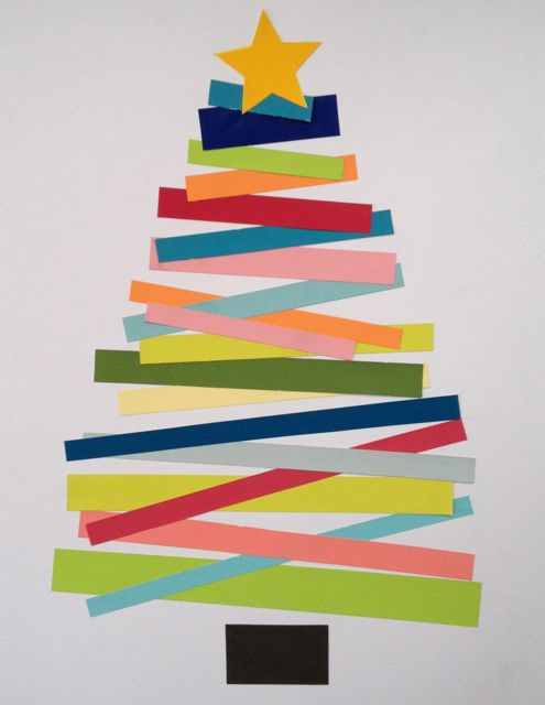 A scrap paper Christmas tree craft