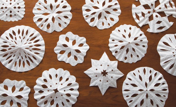 Coffee-Filter Snowflakes