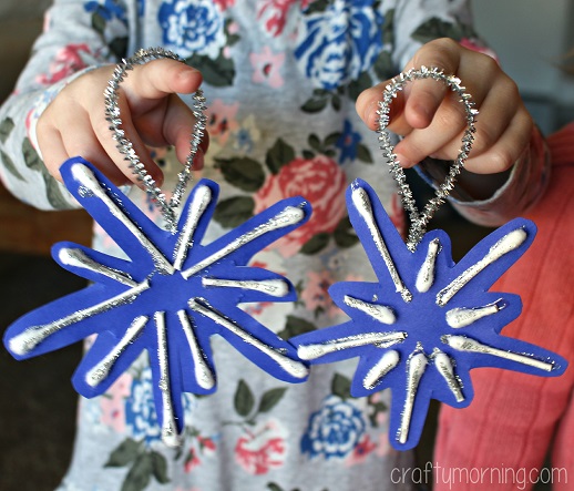 Q-Tip Snowflake Ornament