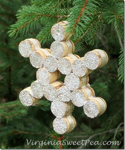 Wine Cork Snowflake Ornament