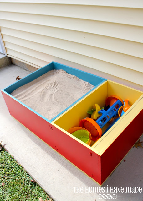 Bookcase Turned Modern Sandbox