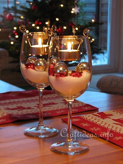 Christmas Tea Light Candle Centerpieces