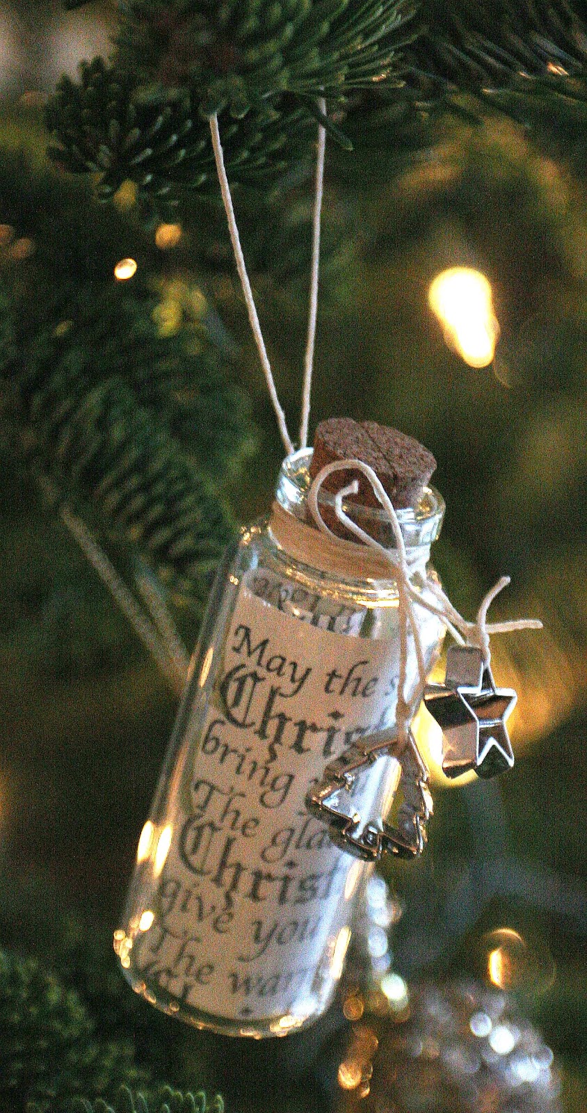 Christmas Wish List Message in a Bottle Ornament