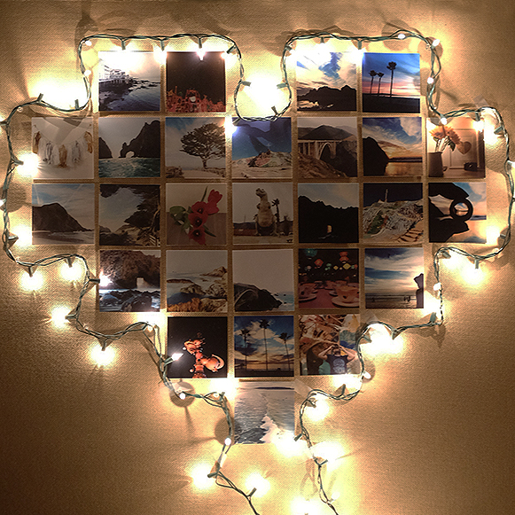 Create this gorgeous heart frame using only Christmas lights