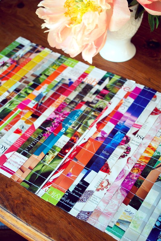 Cute placemats made from magazines