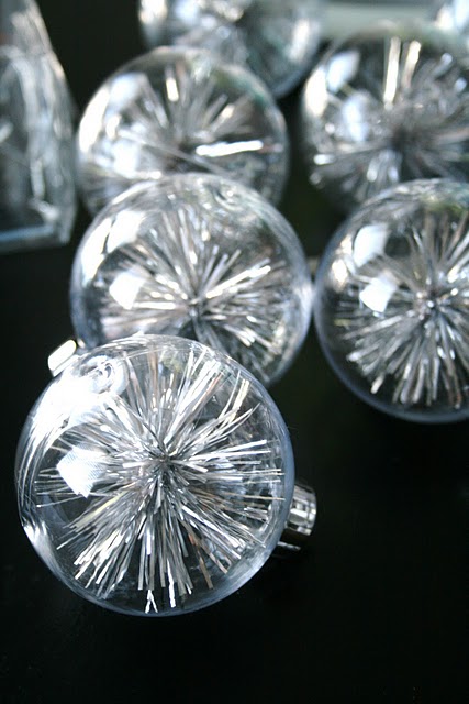 Glass Tinsel Christmas Ornaments