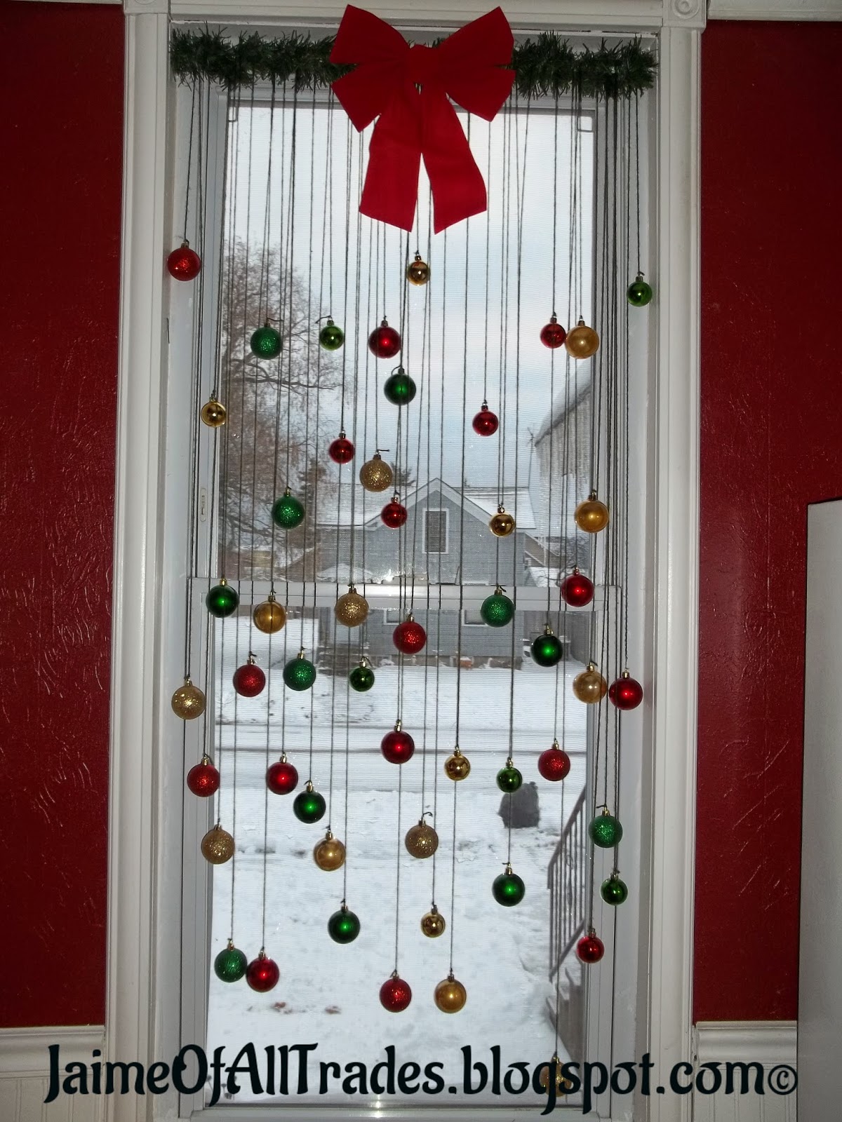 Hang Some Christmas Ornaments Into the Window