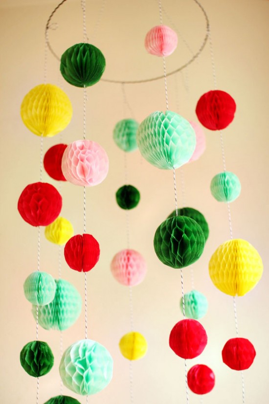 Make a colorful chandelier out of paper
