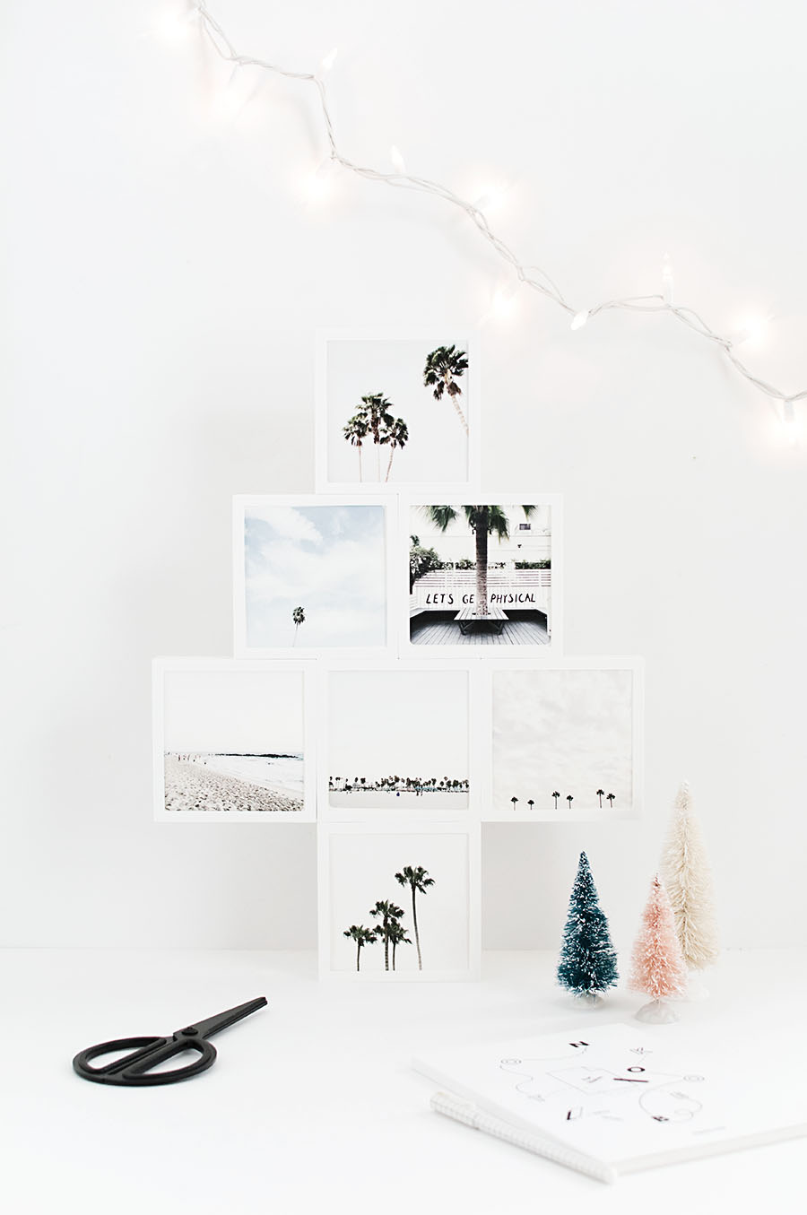 Make an elegant little photo Christmas tree using FotoBit frames and your favorite photos