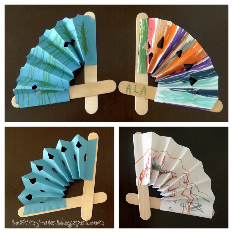 Make little fantails with popsicle sticks