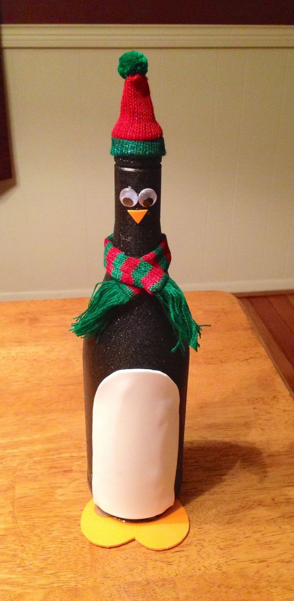 Penguin wine bottle