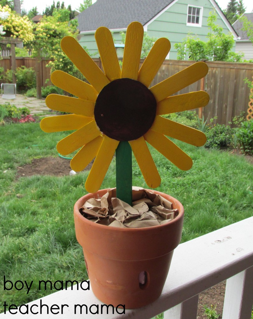 Popsicle Stick Sunflowers