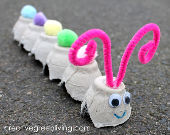 Recycled Egg Carton Caterpillar