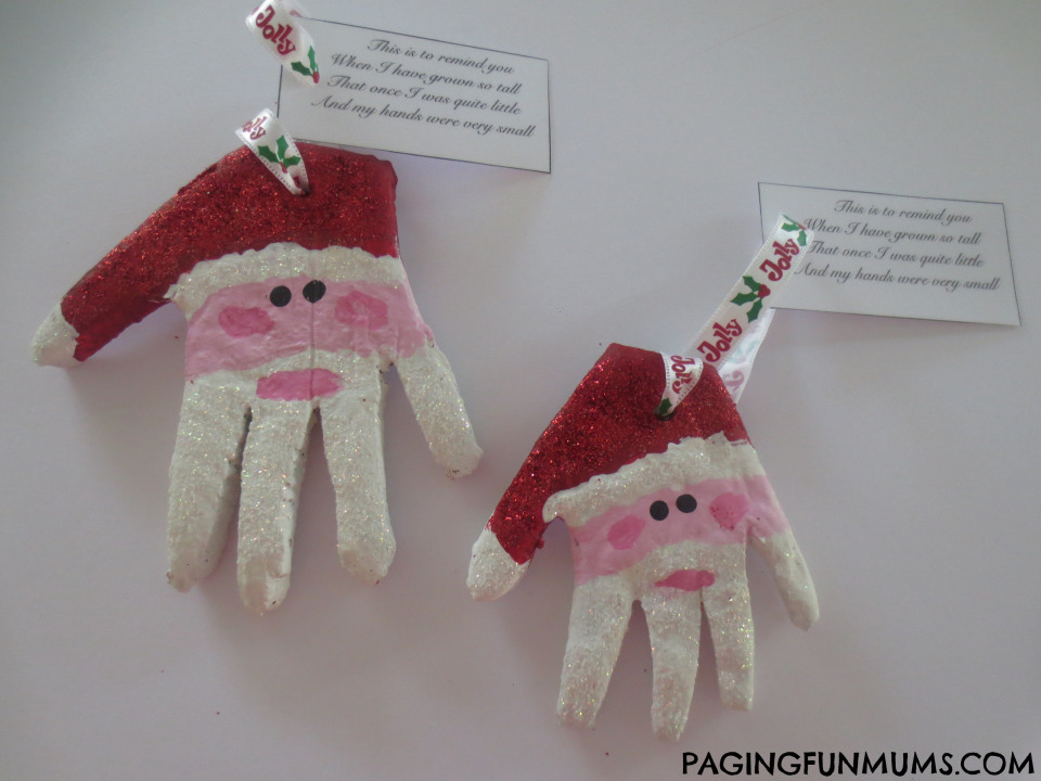 Santa Hands Christmas Ornaments