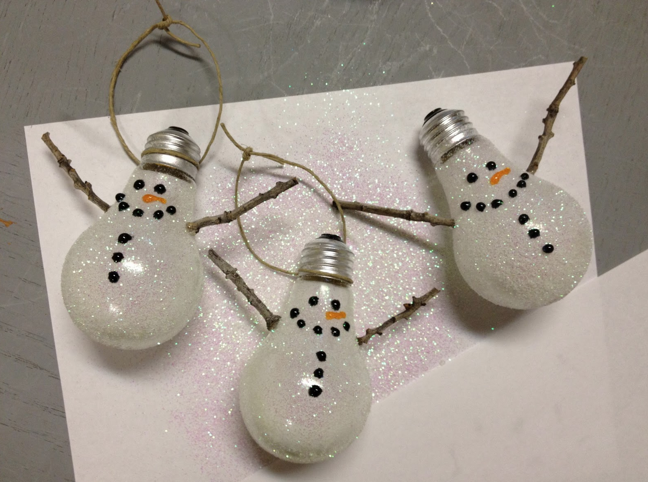 Snowman Lightbulb Ornament