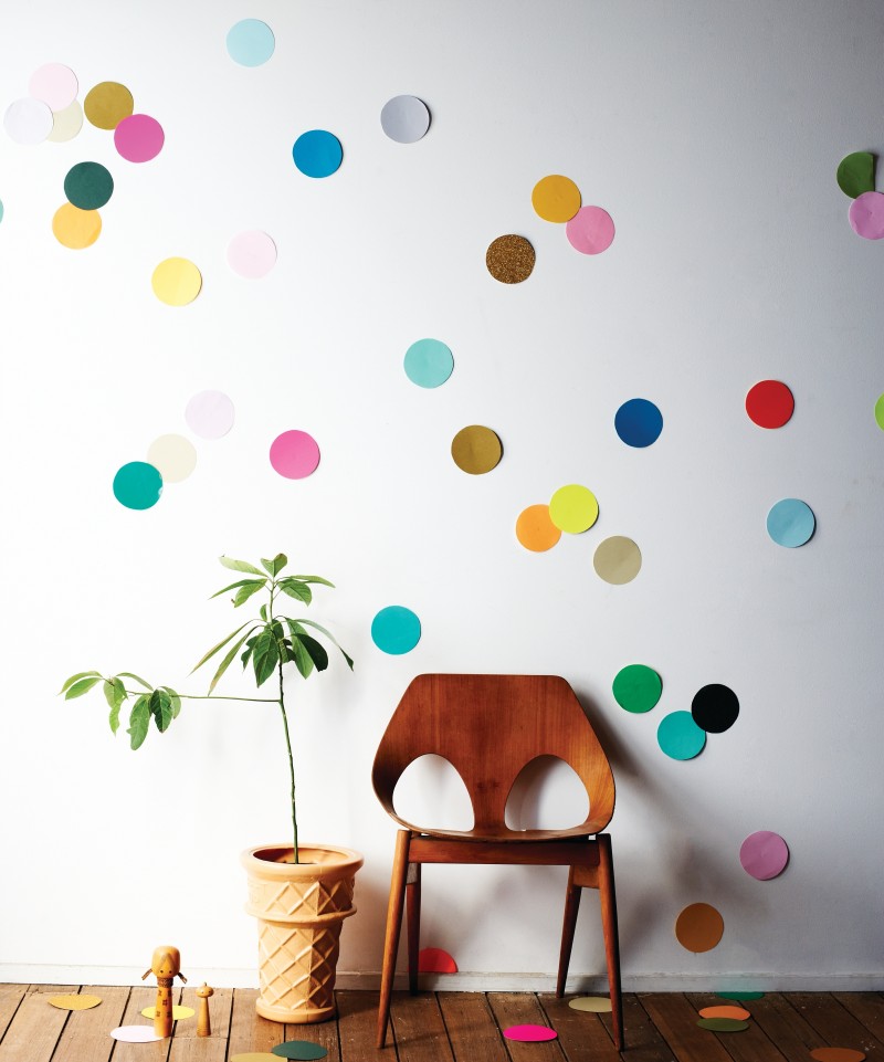Tape giant confetti to your walls