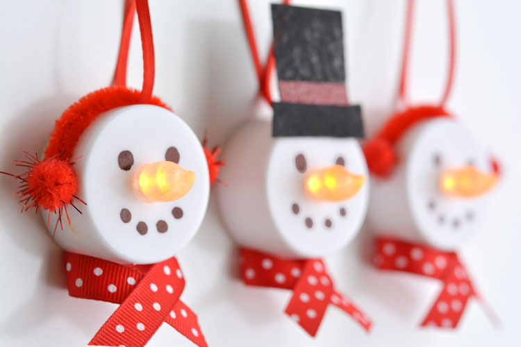 Tea Light Snowman Ornaments