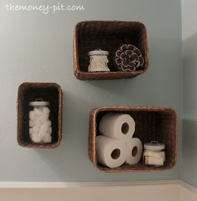 Turn baskets into open shelves