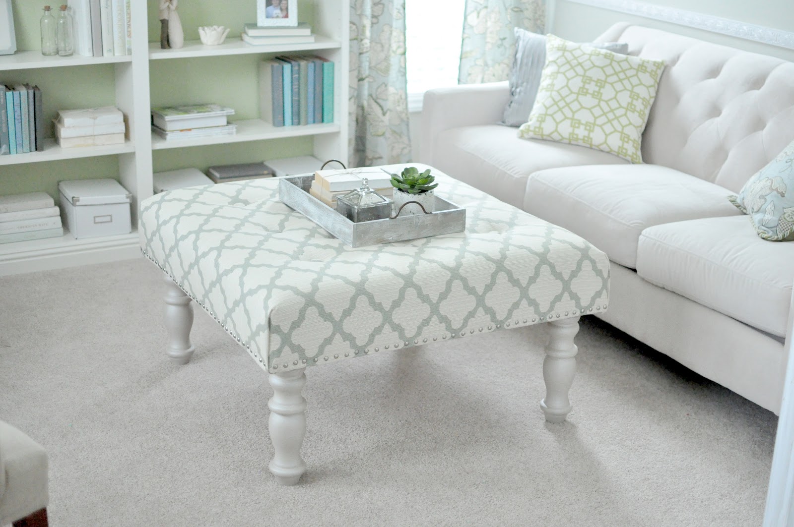 Turn an old coffee table into a stylish upholstered ottoman