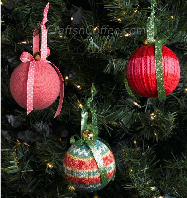 Turn old sweaters into cute and cozy ornaments