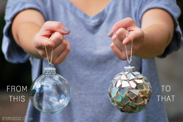 Use old CD’s to create beautiful CD Mosiac Baubles