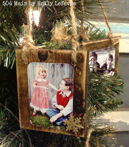 Wood Scrap Photo Ornaments