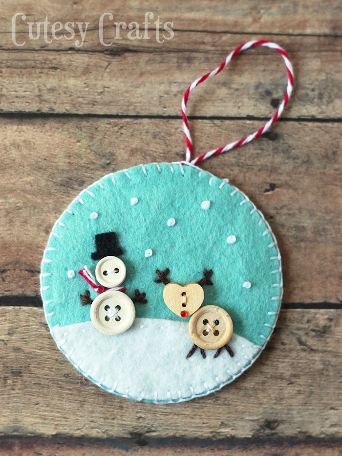 button and felt ornaments