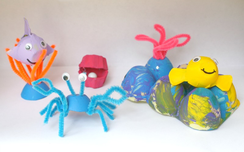 recycled egg carton coral reef play set