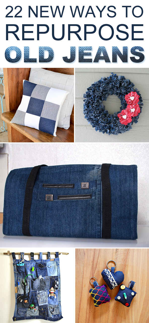 22 New Ways To Repurpose Old Jeans #crafts
