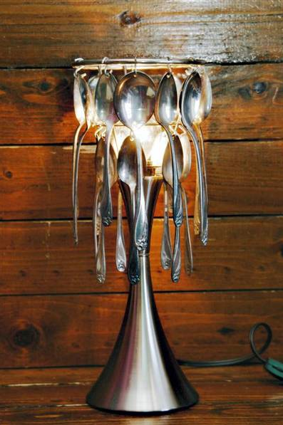 Add some whimsy to your life with this silverware lamp shade