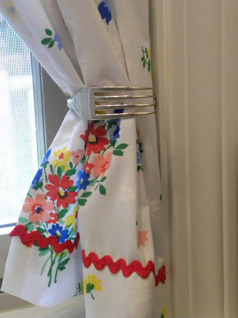 Bend a fork to create a curtain tieback