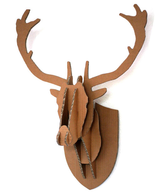 Cardboard Box Stag Deer Head Wall Hanging