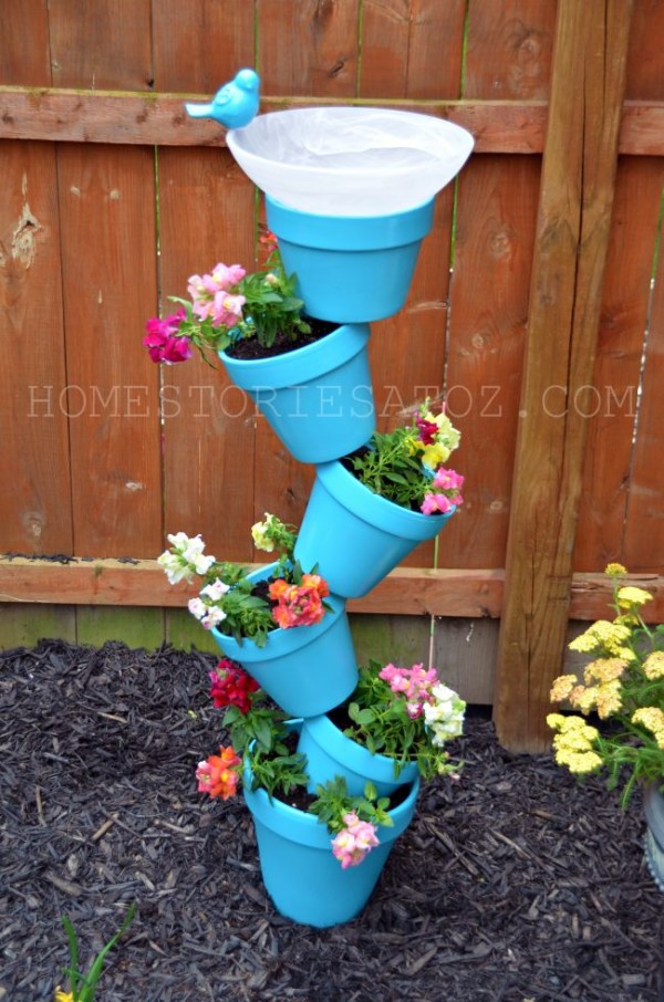 Create a lovely planter and bird bath duo