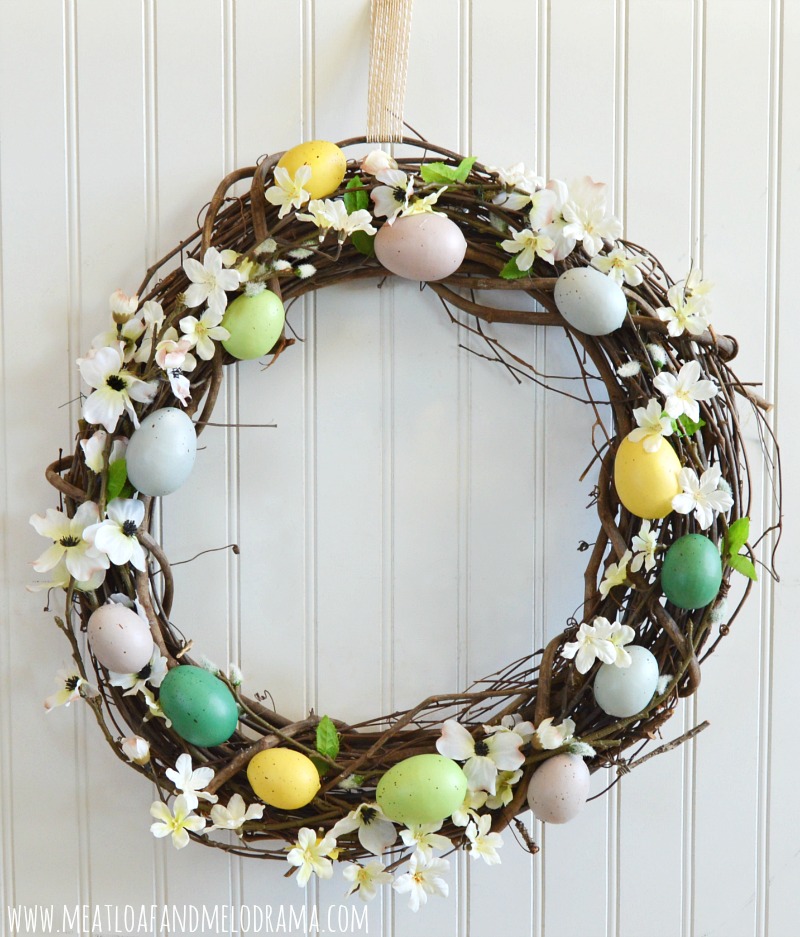 Create a rustic Easter egg wreath