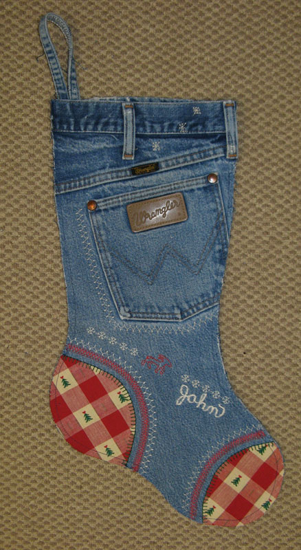 Make Christmas Stockings From Old Jeans