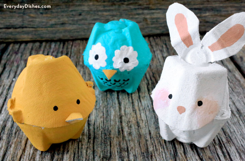 Make super cute egg carton animals