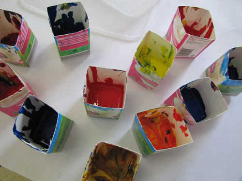 Recycle Milk Cartons as Paint Pots