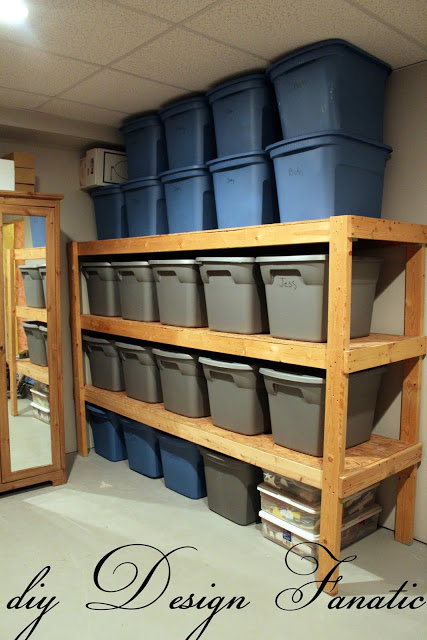 Simple and Inexpensive 2x4 Shelving To Hold All of Your Storage Containers