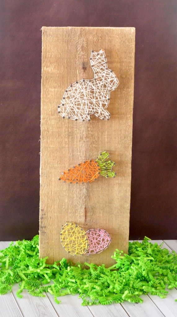 Spring Easter Bunny, Carrot & Egg String Art Craft