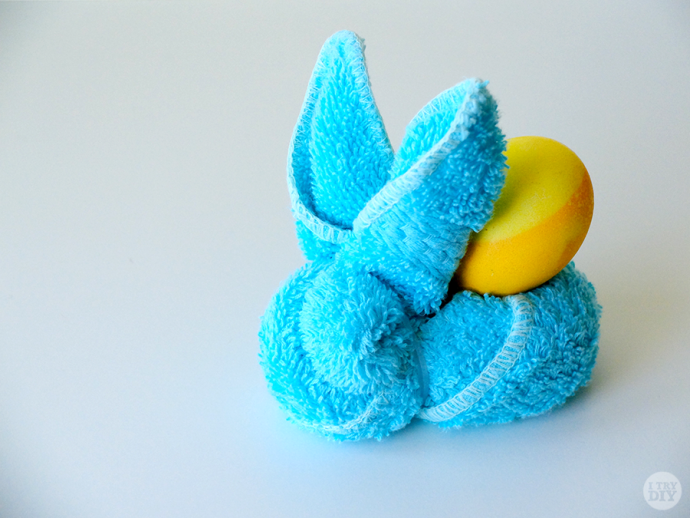 Turn your everyday face towels into this adorable bunny