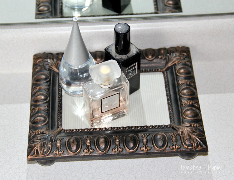 Upcycle a broken picture frame into vanity tray