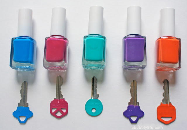 Use colored nail polish to paint the top of your keys to easily identify what each one goes to!
