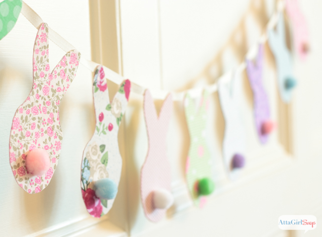 Use fabric scraps in colorful calico prints to make this super simple garland