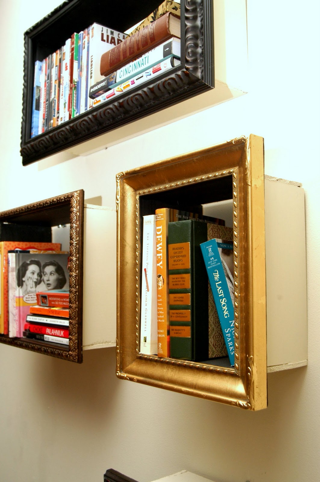 create mini bookshelves