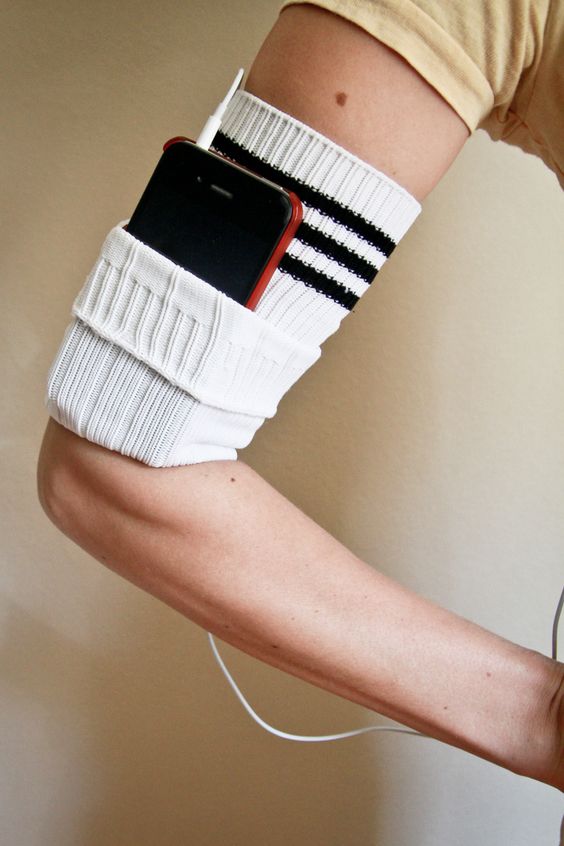 Create a sleek phone armband with an old sock