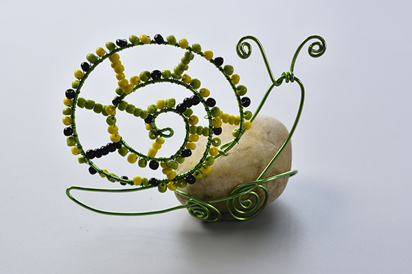 Cute Aluminum Wire Wrapped Snail with Colorful Seed Beads